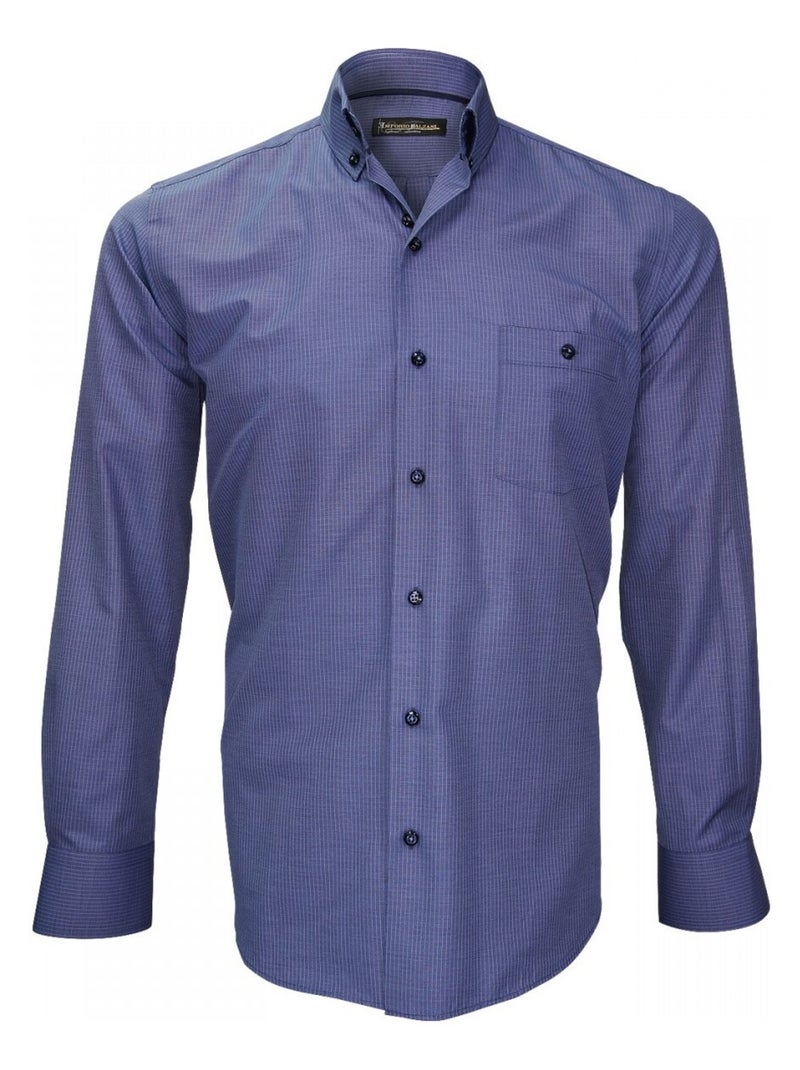 Chemise fil à fil OTTAVIANO Bleu - Kiabi