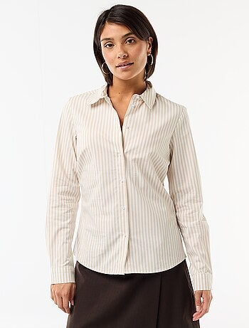 Chemise fittée col italien