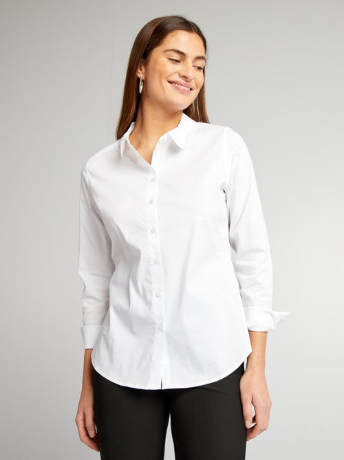 Chemise fittée col italien - Kiabi