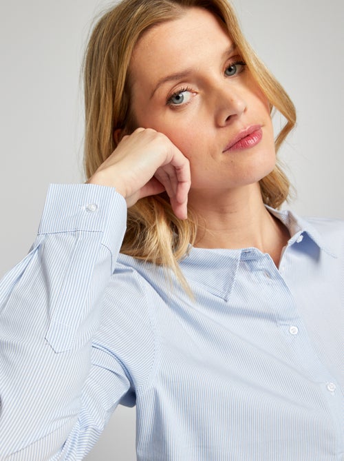 Chemise fittée col italien - Kiabi