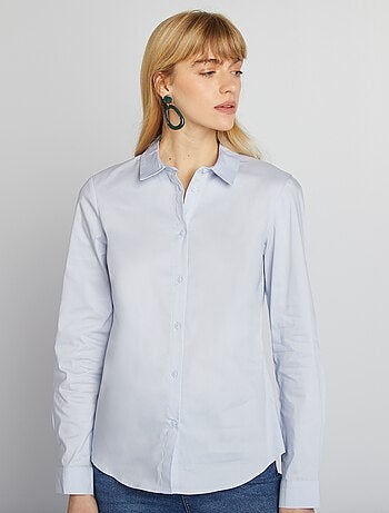 Chemise fittée col italien