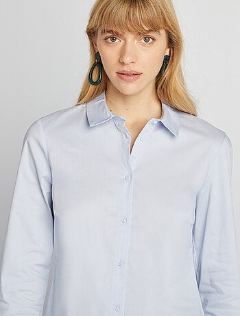 Chemise fittée col italien