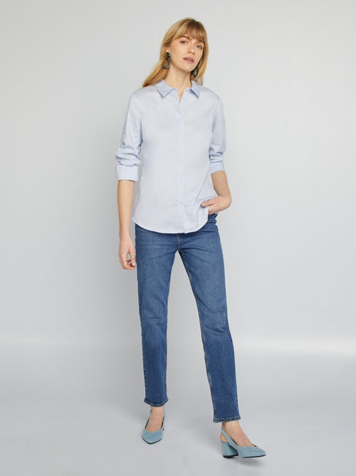 Chemise fittée col italien - Kiabi