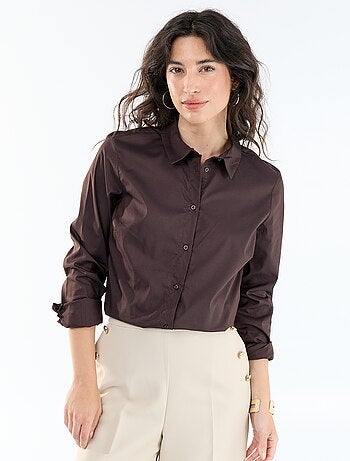 Chemise fittée col italien