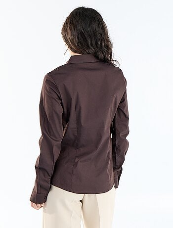 Chemise fittée col italien