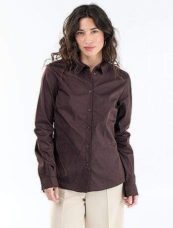 Chemise fittée col italien