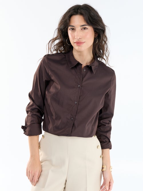Chemise fittée col italien - Kiabi