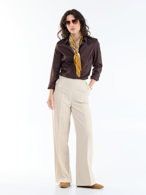 Chemise fittée col italien - Kiabi
