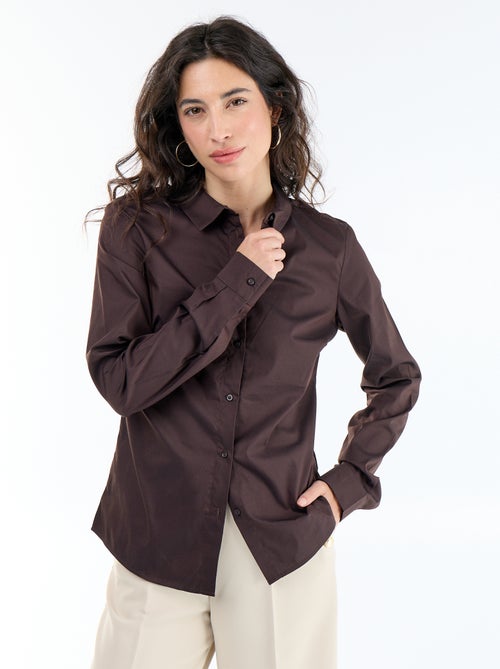 Chemise fittée col italien - Kiabi