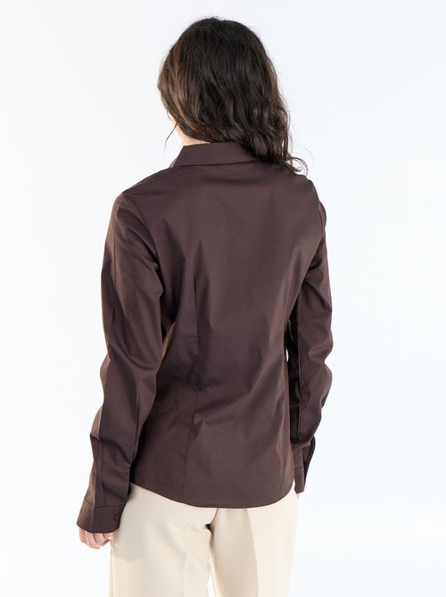 Chemise fittée col italien - Kiabi