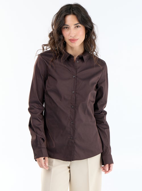 Chemise fittée col italien - Kiabi