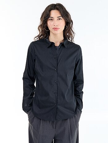 Chemise fittée col italien