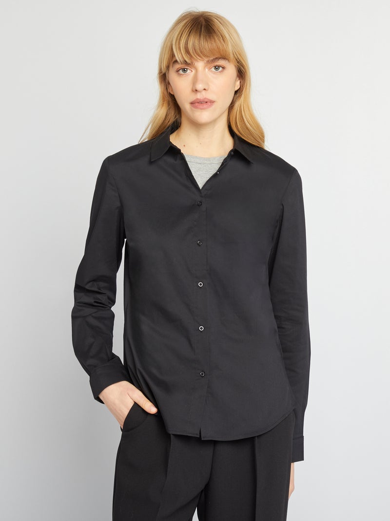 Chemise Noire BiBA Avec Fermeture éclair Et Manches 3/4 - Taille 2, Occasion Très Bon état