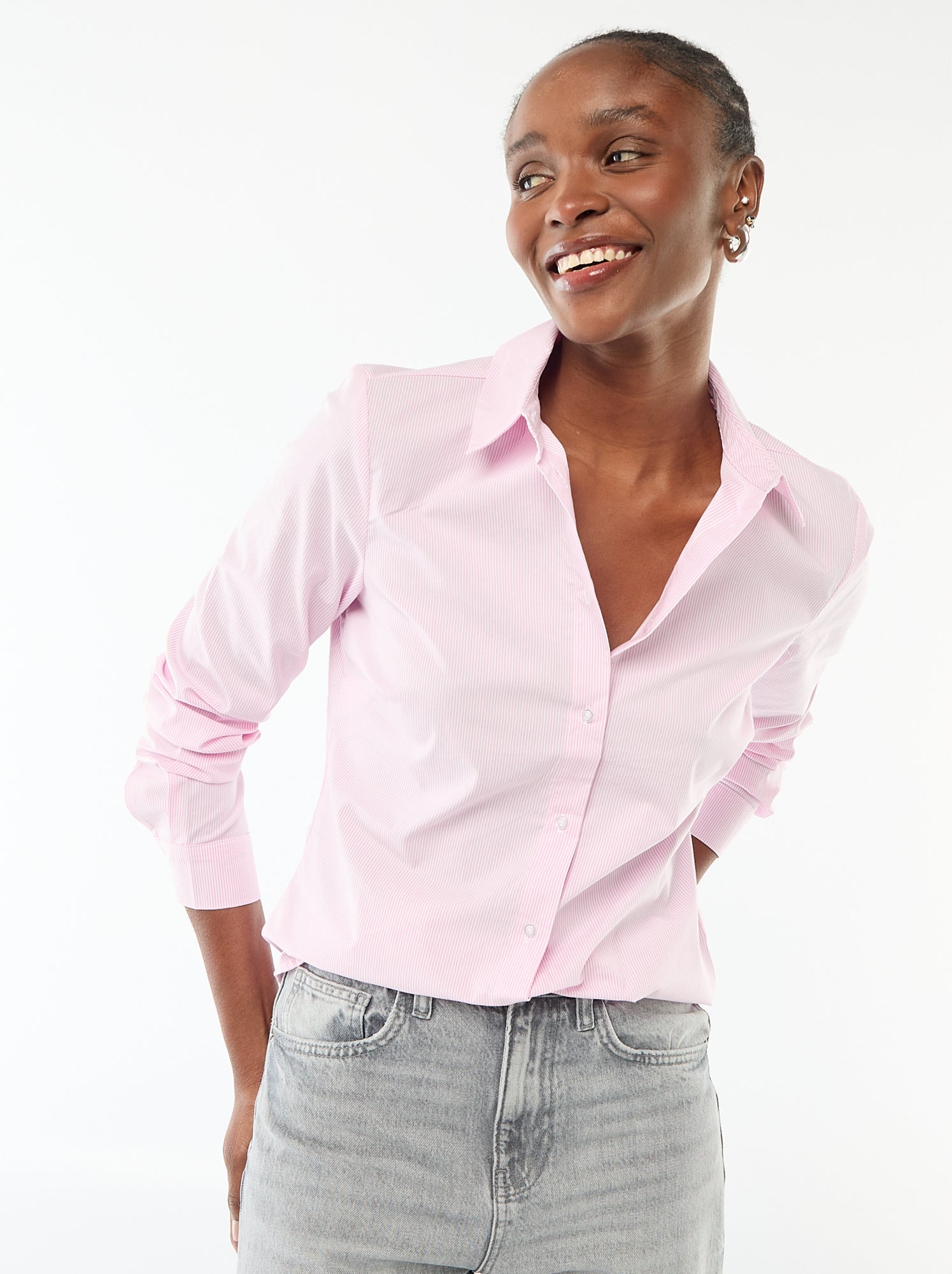 Chemise fittée col italien