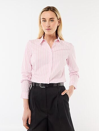 Chemise fittée col italien