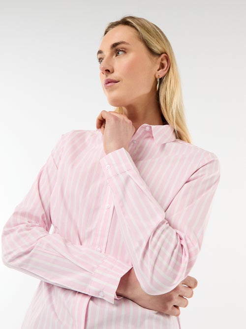 Chemise fittée col italien - Kiabi