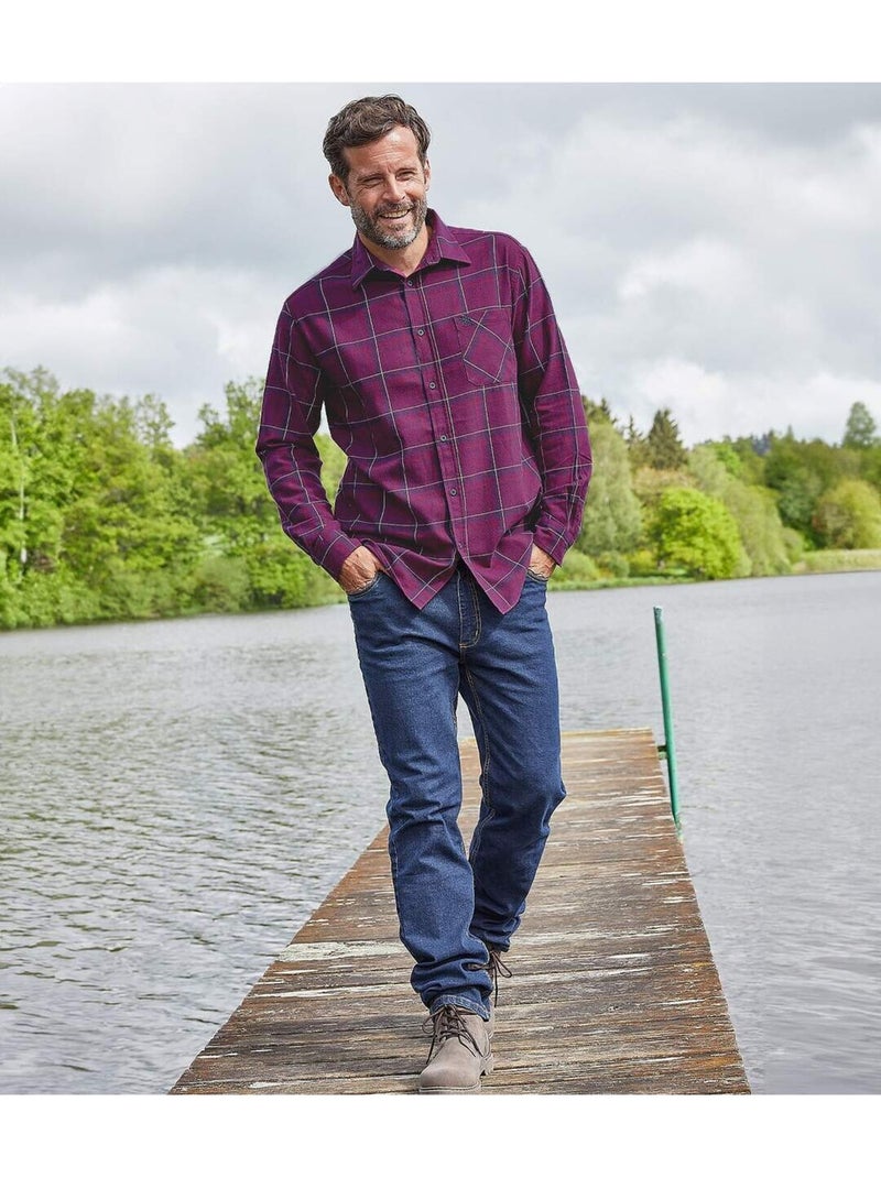 Chemise Flanelle à Carreaux - ATLAS FOR MEN Bordeaux - Kiabi