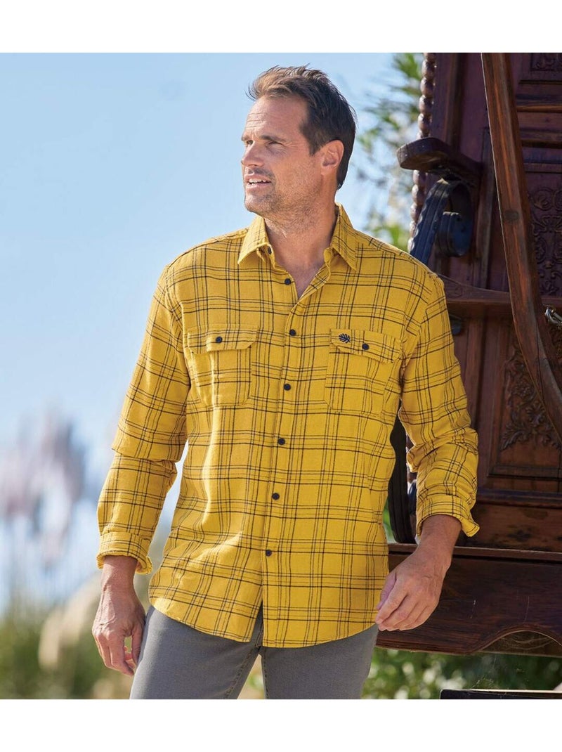 Chemise Flanelle à Carreaux - Atlas For Men Jaune - Kiabi