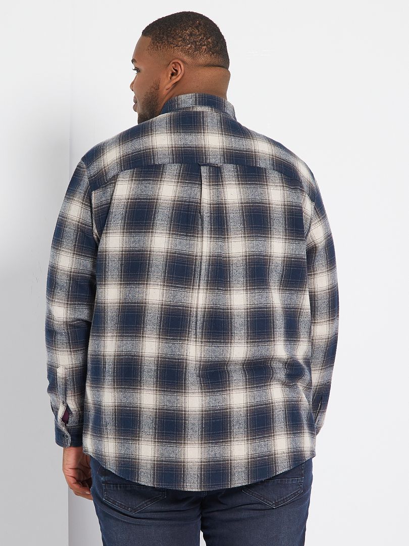 Chemise L.L. Bean Flanelle Bleu à Carreaux – Homme M – Coton – Boutonnée – Occasion