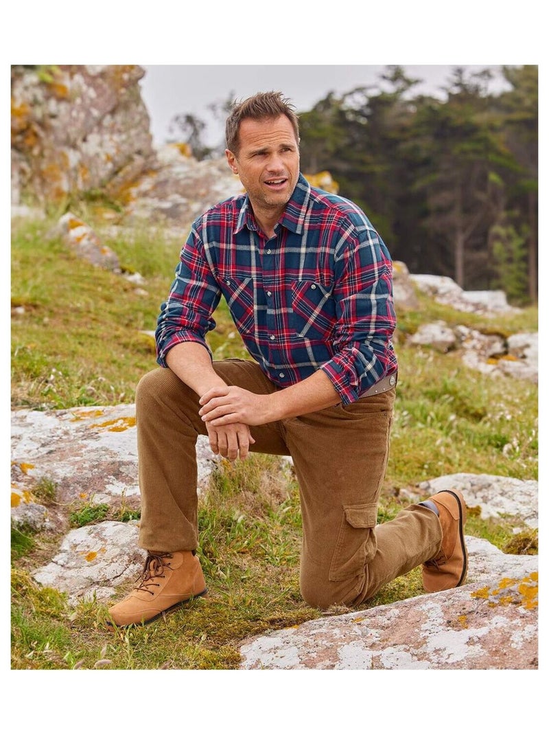 Chemise Flanelle à Carreaux Cold Valley   - ATLAS FOR MEN Bleu Rouge - Kiabi