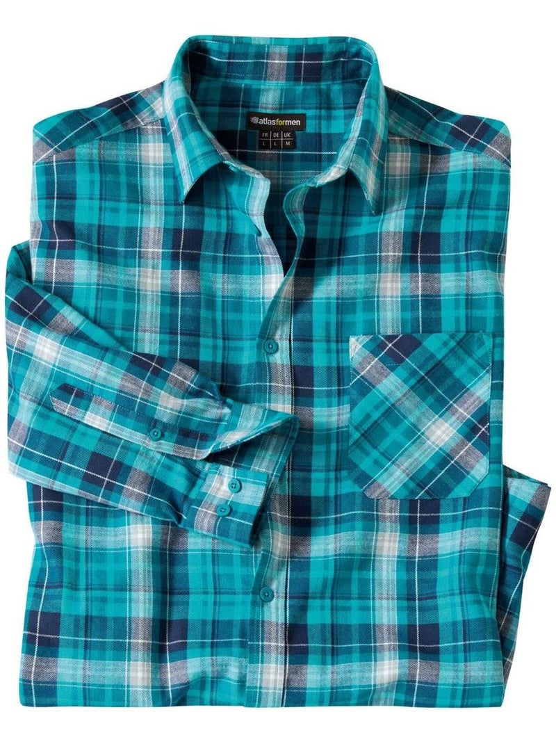 Chemise Flanelle à Carreaux Great Lakes  - Atlas For Men Bleu - Kiabi