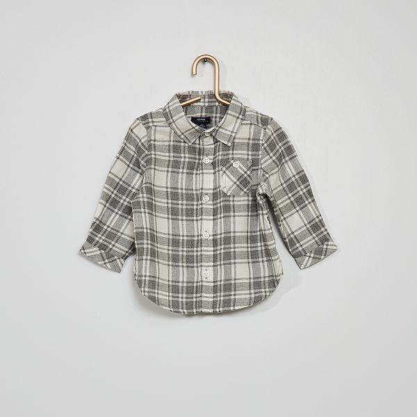 Chemise Flanelle A Carreaux Bebe Garcon Gris Chine Kiabi 8 00