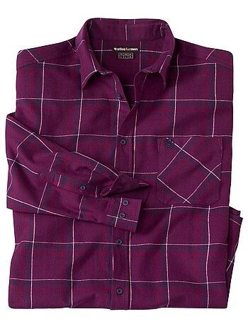 Chemise Flanelle à Carreaux Lie de Vin - Atlas For Men