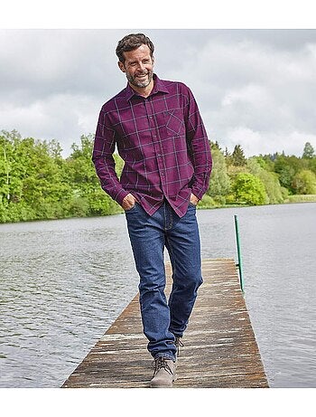 Chemise Flanelle à Carreaux Lie de Vin - Atlas For Men