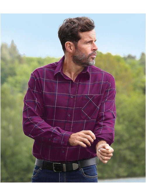Chemise Flanelle à Carreaux Lie de Vin - Atlas For Men - Kiabi Chemise Flanelle à Carreaux Lie de Vin - Atlas For Men - Kiabi