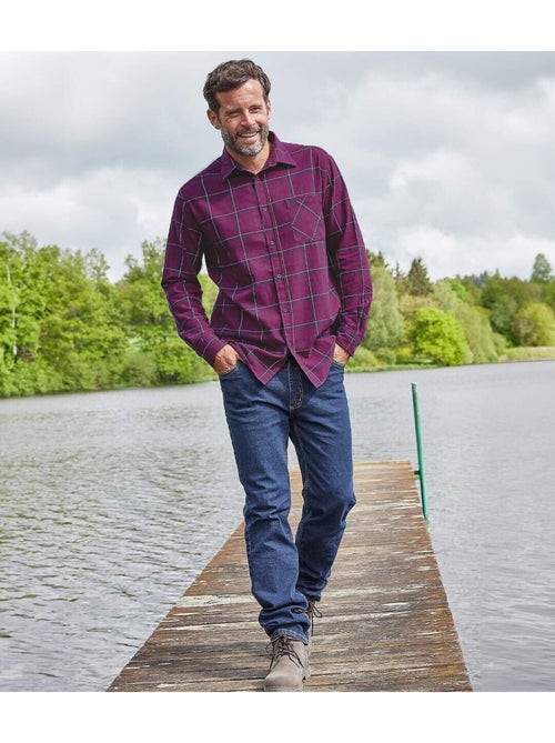 Chemise Flanelle à Carreaux Lie de Vin - Atlas For Men - Kiabi Chemise Flanelle à Carreaux Lie de Vin - Atlas For Men - Kiabi