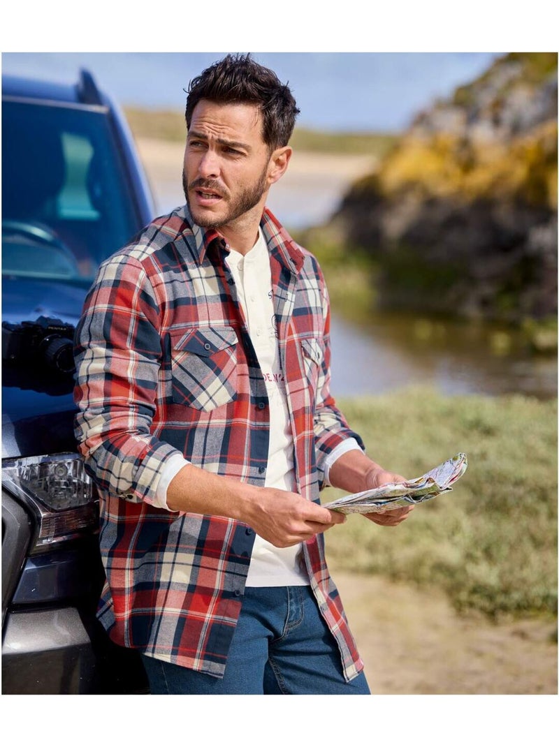 Chemise Flanelle Atlas ® - ATLAS FOR MEN Bleu Rouge Bleu - Kiabi