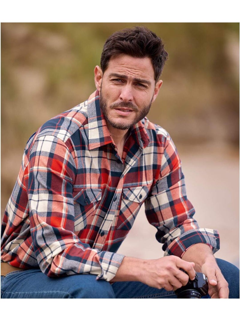 Chemise Flanelle Atlas ® - ATLAS FOR MEN Bleu Rouge Bleu - Kiabi