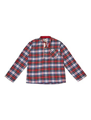 Chemise Flanelle Carreaux Tartan Col Mao RIMBAUD - La Faute à Voltaire