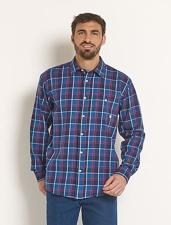 Chemise flanelle chaude grands carreaux