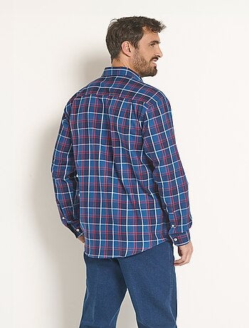 Chemise flanelle chaude grands carreaux