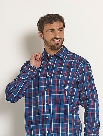 Chemise flanelle chaude grands carreaux
