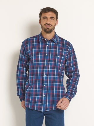 Chemise flanelle chaude grands carreaux