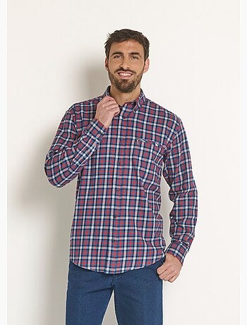 Chemise flanelle détails contrastants, foncé - Afibel