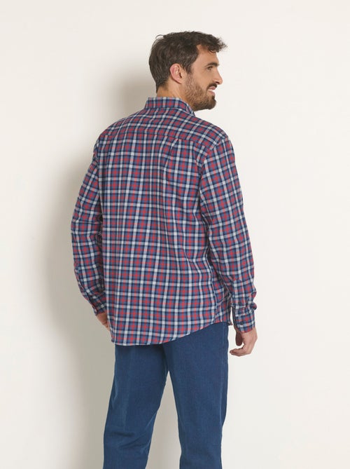 Chemise flanelle détails contrastants, foncé - Afibel - Kiabi