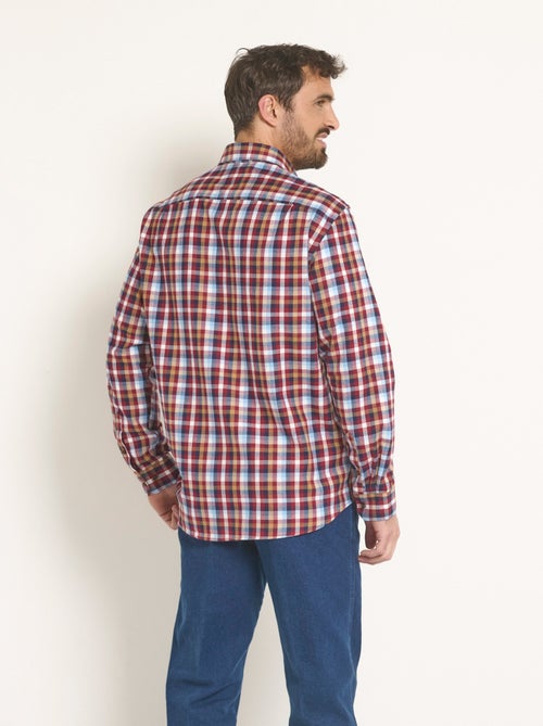 Chemise flanelle détails velours, chic - Afibel - Kiabi