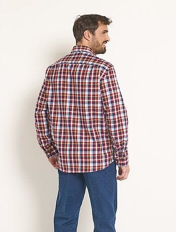 Chemise flanelle détails velours, chic