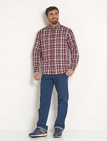 Chemise flanelle détails velours, chic