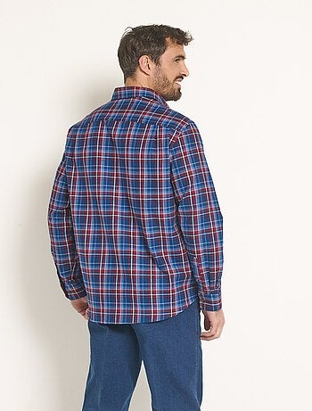 Chemise flanelle détails velours, vif
