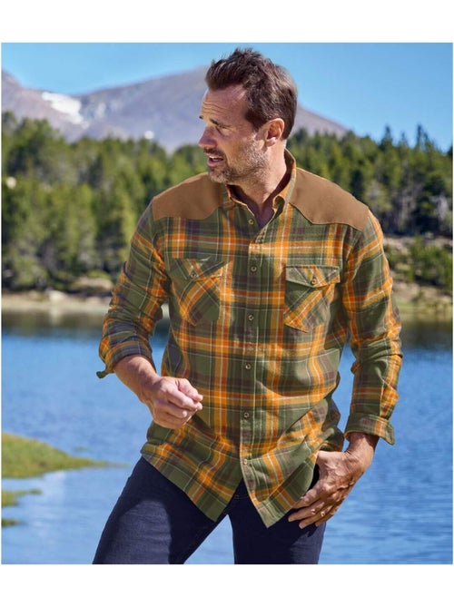 Chemise Flanelle et Suédine Eté Indien   - ATLAS FOR MEN - Kiabi