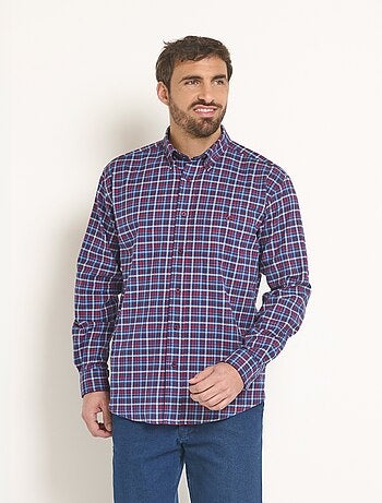 Chemise flanelle extensible à carreaux - Afibel