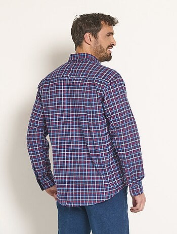 Chemise flanelle extensible à carreaux - Afibel