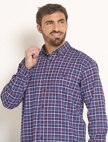 Chemise flanelle extensible à carreaux - Afibel