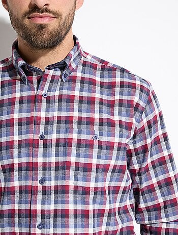 Chemise flanelle extensible à carreaux - Afibel