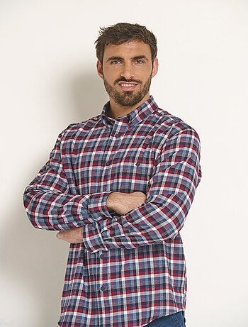 Chemise flanelle extensible à carreaux