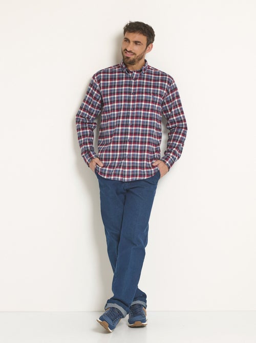 Chemise flanelle extensible à carreaux - Kiabi